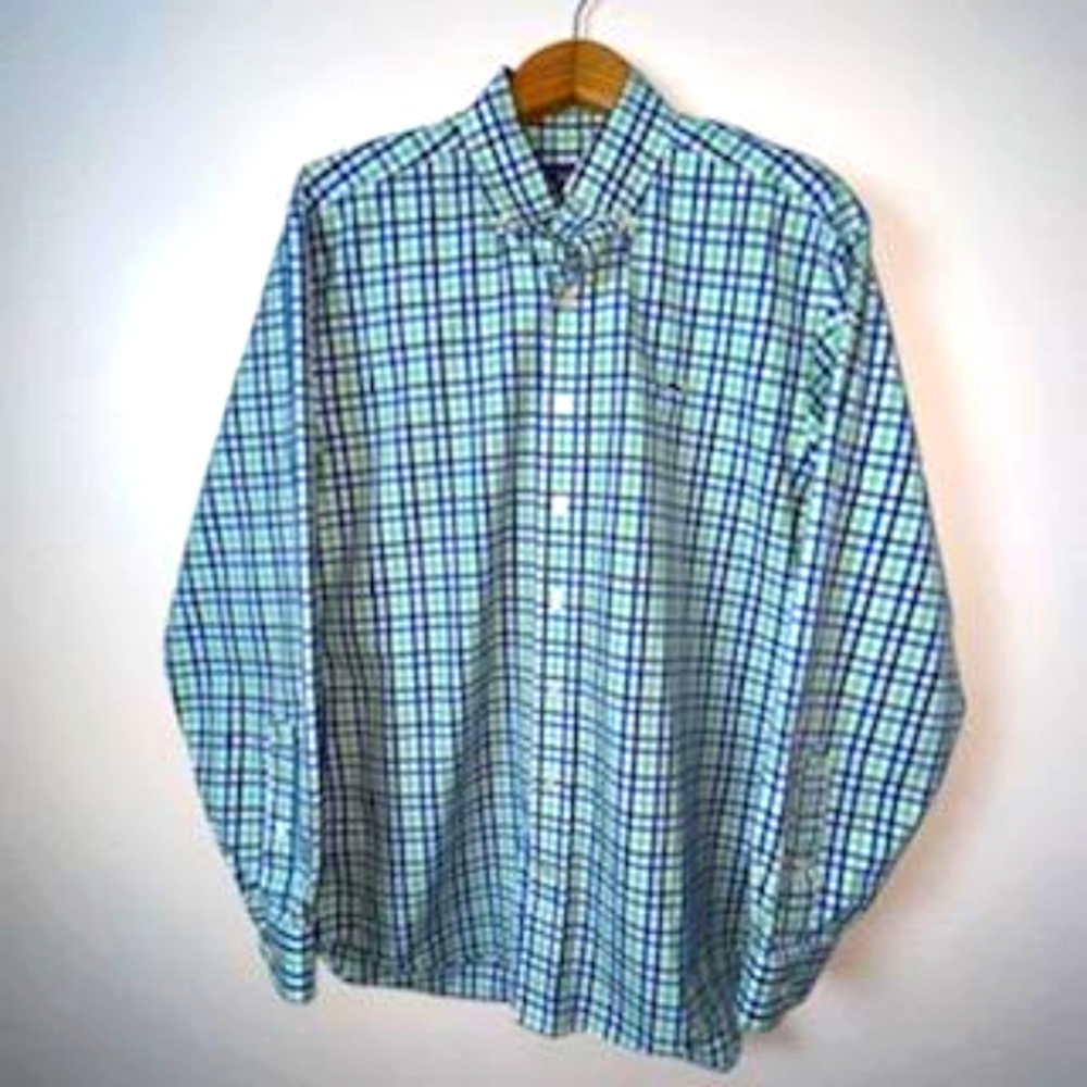 Vineyard Vine Button Down Dress Long Sleeves Plaid